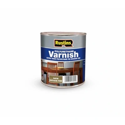 Image of RUSTINS Polyurethane Varnish, Antique Pine Satin, 250 ml