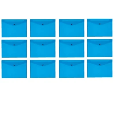 Image of Q Connect Polypropylene A4 Document Folder Blue, Pack of 12