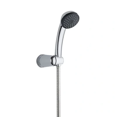 Image of Blue Canyon Gamma Single Function Hand Shower + 1.5m Hose &amp; Bracket, Chrome Kits Riser Rails, High Pressure Water Flow, Adjustable Handset, Head and Set Rail