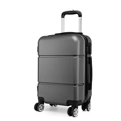 Image of Kono Suitcase 20&#039;&#039; Travel Carry On Hand Cabin Luggage Hard Shell Bag Lightweight, Grey