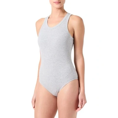 Image of PIECES Women&#039;s Pcanibi Sl Bra Bodystocking Bc Body, Light Grey Mix, M
