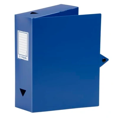 Image of Viquel Class Doc Box File Polypropylene Spine Width 80 mm Blue