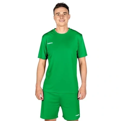 Image of FORZA Men&#039;s Classic Football Shirts Short Sleeve Premium Polyester Jerseys Available in 9 Vibrant Colours (UK, Alpha, M, Regular, Green)