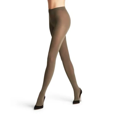 Image of FALKE Women&#039;s Cotton Touch W TI Opaque Plain 1 Pair Tights, Green (Military 7826) new eco friendly, S M