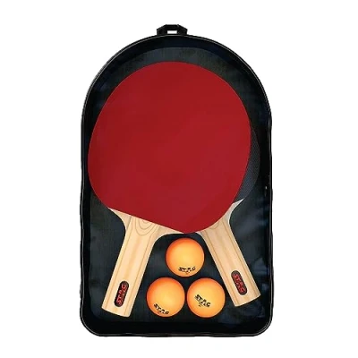 Image of Stag 1 Star Table Tennis Playset (White) Wood ITTF Approved Rubber 2 Rackets &amp; 3 Balls and T.T Included