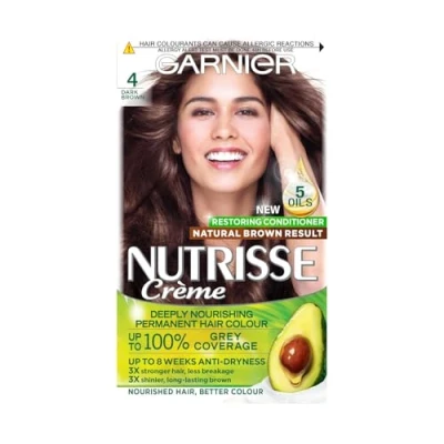 Image of Garnier Nutrisse 4 Dark Brown Permanent Hair Dye