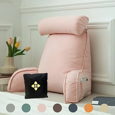 Image of CCTSA Extra Large Reading Pillow With Neck/Arm Support,Ergonomic Back Rest Support Washable Covers,Functional Lumbar Cushion For Gaming,Reading,Relaxing,Watching TV And More