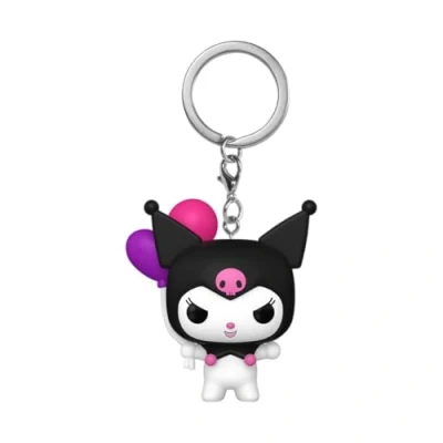 Image of Funko Pop! Keychain: HK Kuromi (BLN) Hello Kitty Novelty Keyring Collectable Mini Figure Stocking Filler Gift Idea Official Merchandise Cartoons Fans Backpack Decor