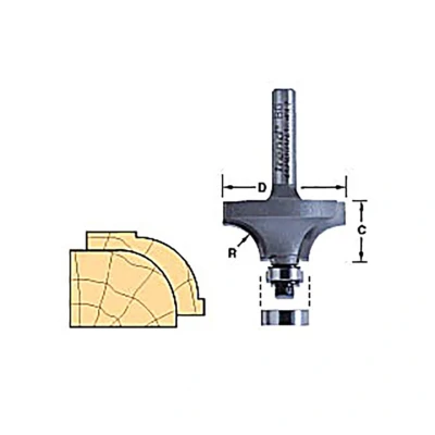 Image of Trend Professional Bearing Guided Ovolo Router Cutter, 16mm Radius, 1/2 Inch Shank, 44.5mm Cut Diameter &amp; 22mm Length, Two Bearings, Tungsten Carbide Tipped, 46/160X1/2TC