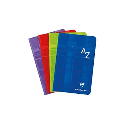 Image of Clairefontaine 63608AMZC Set of 2 Stapled Alphabetical Directories 11x17 cm 96 Pages Large Squares White Paper 90 g Laminated Card Cover Random Colors
