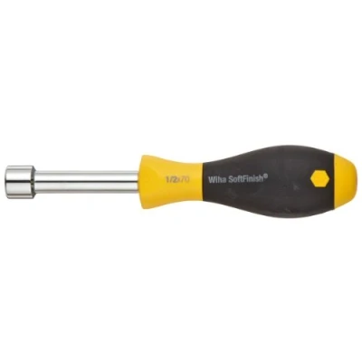 Image of Wiha 34343 Nut Driver Hollow Shaft with SoftFinish Handle, Inch, 1/2&quot;