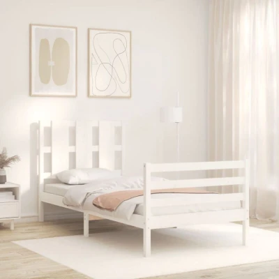 Image of vidaXL Bed Frame without Mattress White 100x200 cm Solid Wood