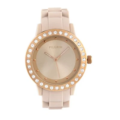 Image of PILGRIM Women&#039;s Quartz Watch 9701634710 Nude Cream Rose Silicone