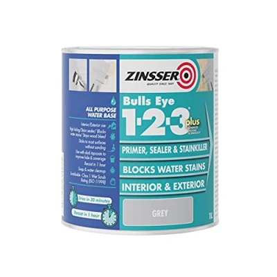 Image of Zinsser BULLS EYE 1 2 3 *PLUS*** litre Ready Mixed Colour Grey