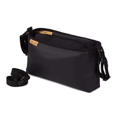 Image of Buggy Organiser Baby Stroller Bag Multifunctional Waterproof Pushchair Eco Leather Smooth Black [075]