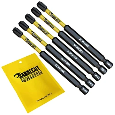 Image of 5 x SabreCut SCPH389_5 89mm PH3 Magnetic Impact Screwdriver Driver Bits Set Phillips Heavy Duty Compatible with Dewalt Milwaukee Bosch Makita and More