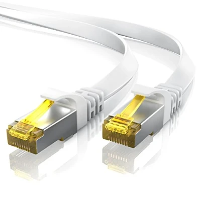 Image of Primewire 0,5m CAT 7 Network cable flat Design Ethernet Gigabit LAN 10 Gbit s patch installation Cat. raw U FTP PIMF shielding with RJ45 connector