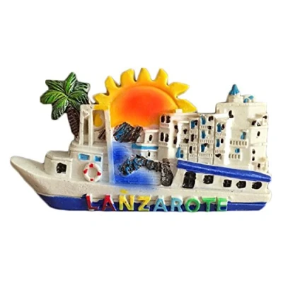 Image of Lanzarote Spain Refrigerator Magnet 3D Ship Travel Sticker Souvenirs Collection,Home &amp; Kitchen Decoration,Spain Fridge from China