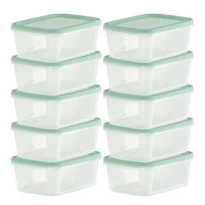Image of Checkmart [10 Packs Snap On Airtight containers with lids 500ml (0.5 Litre) Food Storage Containers, Meal Prep Leak Proof Microwave Freezer Dishwasher Safe Reusable