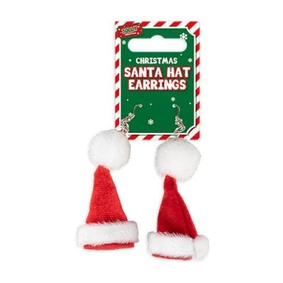 Image of Novelty Santa Hat Christmas Hook Earrings
