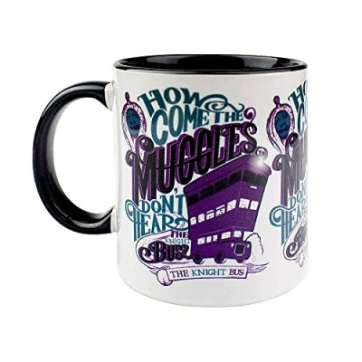 Image of Pyramid International Harry Potter Black Ceramic Mug with The Knight Bus Illustration in Presentation Box Official Merchandise