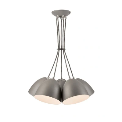 Image of Livia Cluster Pendant Ceiling Light Silver, 5x E27
