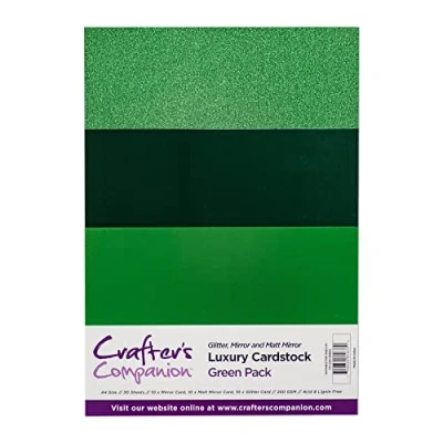 Image of Crafter&#039;s Companion Luxury Cardstock Pack,Green,23.5 x 37 1 cm