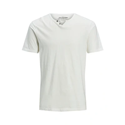 Image of Jack &amp; Jones Jjesplit NECK TEE Basic Tshirt, Men&#039;s, Size: XL, Cloud dancer