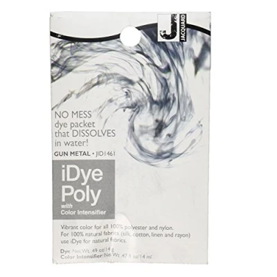 Image of Jacquard iDye Poly Fabric Dye Gun Metal Grey for Natural, Synthetic, Polyester and Blended Textile Fibres 14g No Mess Packet