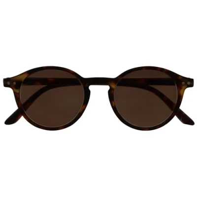 Image of OPULIZE REY Reading Sunglasses Retro Round Frame Matt Brown Tortoiseshell Mens Womens Spring Hinges S56 2 +2.00