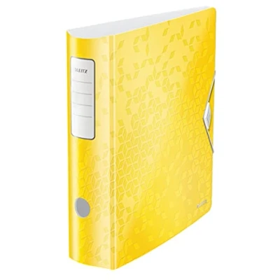 Image of Leitz A4 Lever Arch File Active, Yellow, Curved spine 75mm width, Elastic fastening, Light polyfoam, WOW Range, 11060016