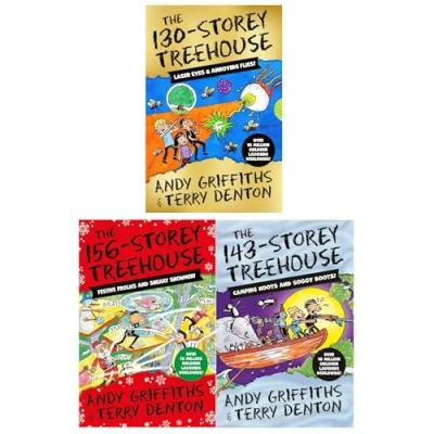 Image of The Treehouse Series 3 Books Collection Set (The 130 Storey Treehouse, 143 &amp; 156 Treehouse) by Andy Griffiths Terry Denton