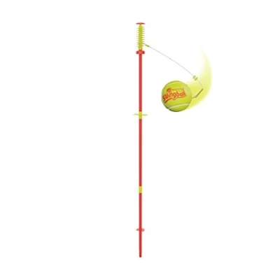Image of Swingball Classic Original Red and Yellow Outdoor Activities Traditional Pole in the Ground Set Real Tennis Ball 2 Championship Bats Suitable for Everyone 5 years+