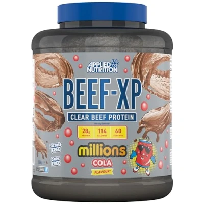 Image of Applied Nutrition Beef XP Clear Hydrolysed Protein Isolate, Fruit Juice Style, Dairy Free Powder, Lactose Free, Zero Sugar, Low Fat, 1.8kg 60 Servings (Cola Millions)