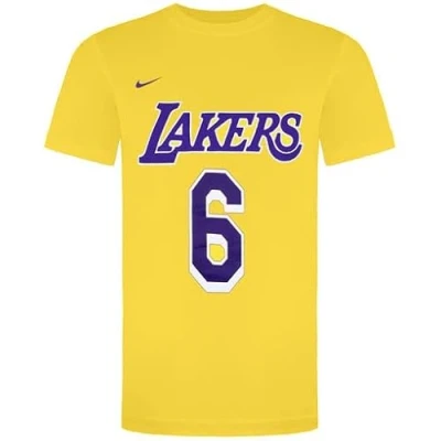 Image of NIKE Unisex T Shirt NBA Jersey LA Lakers (Yellow, 8 10 Years)