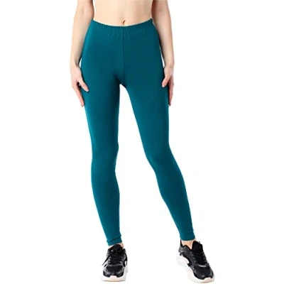 Image of Bellivalini Women&#039;s Long Bio Cotton Leggings BLV50 183 (Emerald Green, XXL)