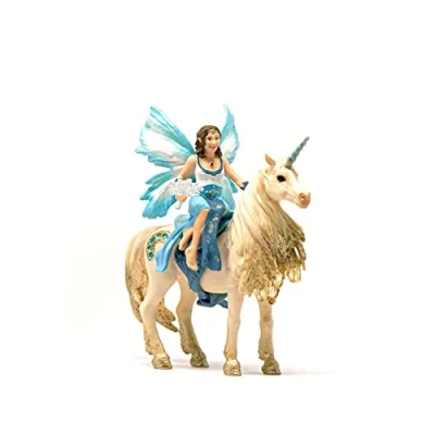 Image of Schleich 42508 Eyela Riding on Golden Unicorn Bayala, 16 x 19 25.5 cm
