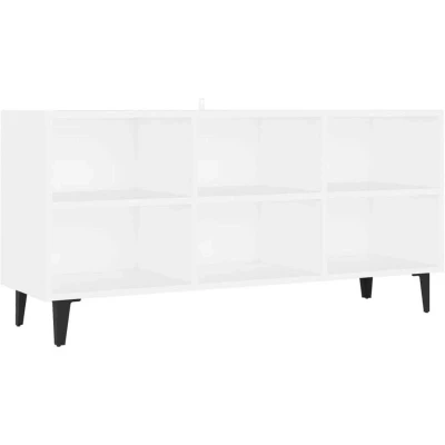 Image of vidaXL TV Cabinet with Metal Legs White 103.5x30x50 cm