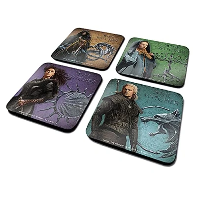 Image of Pyramid International The Witcher Set of 4 Drinks Coasters (Legendary Design) Official Merchandise, 10 x cm