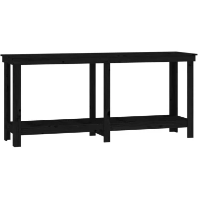 Image of vidaXL Work Bench Black 180x50x80 cm Solid Wood Pine