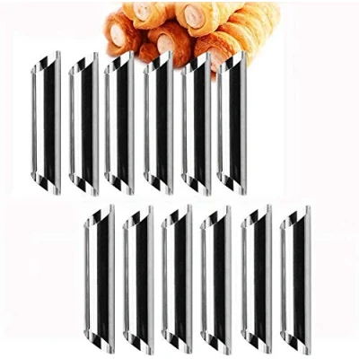 Image of WANGZAIZAI Cannoli Set of 12 Stainless Steel Moulds/Flat Tubes