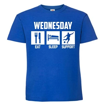 Image of Stockport County Through and Premium Mens T Shirt Medium Blue