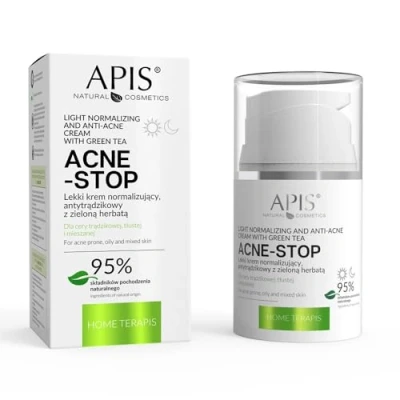 Image of Anti Acne Cream Face Mask Antibacterial Treatment Moisturiser with Green Tea 50ml
