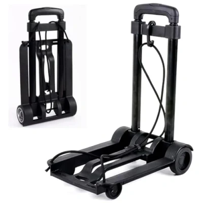 Image of GEEZY Folding Hand Truck Trolley Heavy Duty Sack Cart Carrier Portable Lightweight Adjustable Handle Noiseless Wheels with Durable Cord Moving Luggage Office Auto Travel Warehouse 30kg