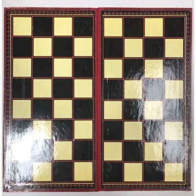 Image of Gamez Galore Folding Leatherette Chess and Draughts Board