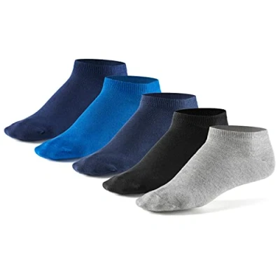 Image of Mens Liner Ankle Socks (5 Pair Pack) by Mat &amp; Vic&#039;s Cotton Classic Comfortable Breathable (UK &#039;6 9 / EU 39 42, black)