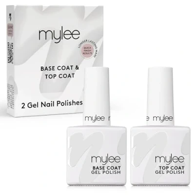 Image of Mylee Nail Gel Polish Top &amp; Base Coat, UV/LED Soak Off Art Manicure Pedicure for Salon Home Use Lasts up to 2 Weeks, Easy Apply, Durable Safe (Top 2x10ml)