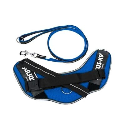 Image of IDC Powair Bundle Harness, Size: XL/2, Blue + Leash, 1,2 m with Handle and Large Carabiner,