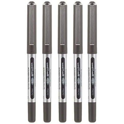 Image of uni ball Eye Micro UB 150 Rollerball Pens Black, Pack of 5