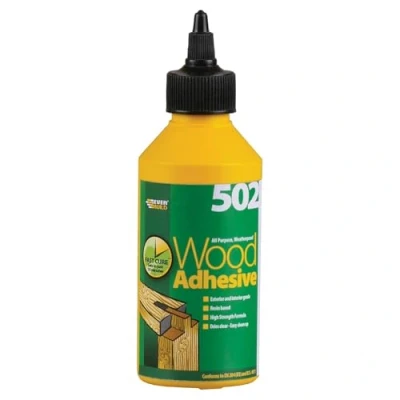 Image of Everbuild 502 All Purpose Weatherproof Wood Adhesive Suitable for typical Bonding Applications 250 ml